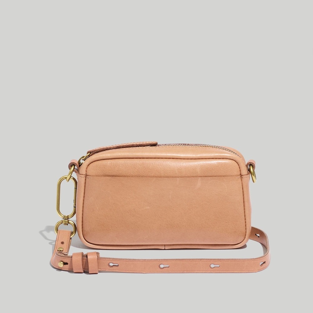 Madewell The Leather Carabiner Mini Crossbody Bag in Warm Hickory